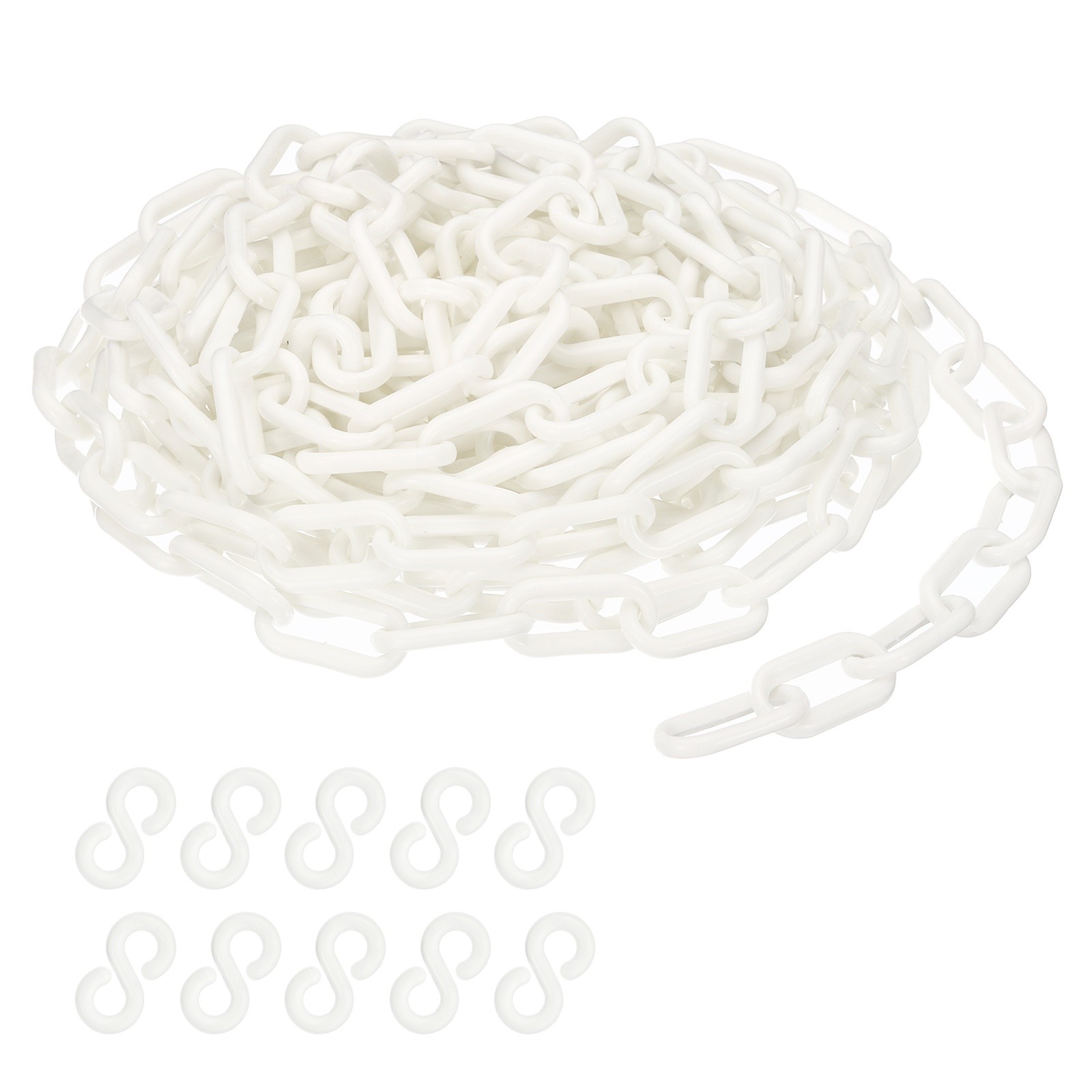0.16"x25ft Plastic Chain Links 1/4" Pitch Crowd Control Barriers Chains, 1 Roll
