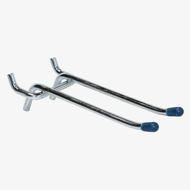 Crawford 4" DOUBLE-ARM STRAIGHT HOOK 2 pc Double Prong 1/4" Peg Boards 14444 NEW