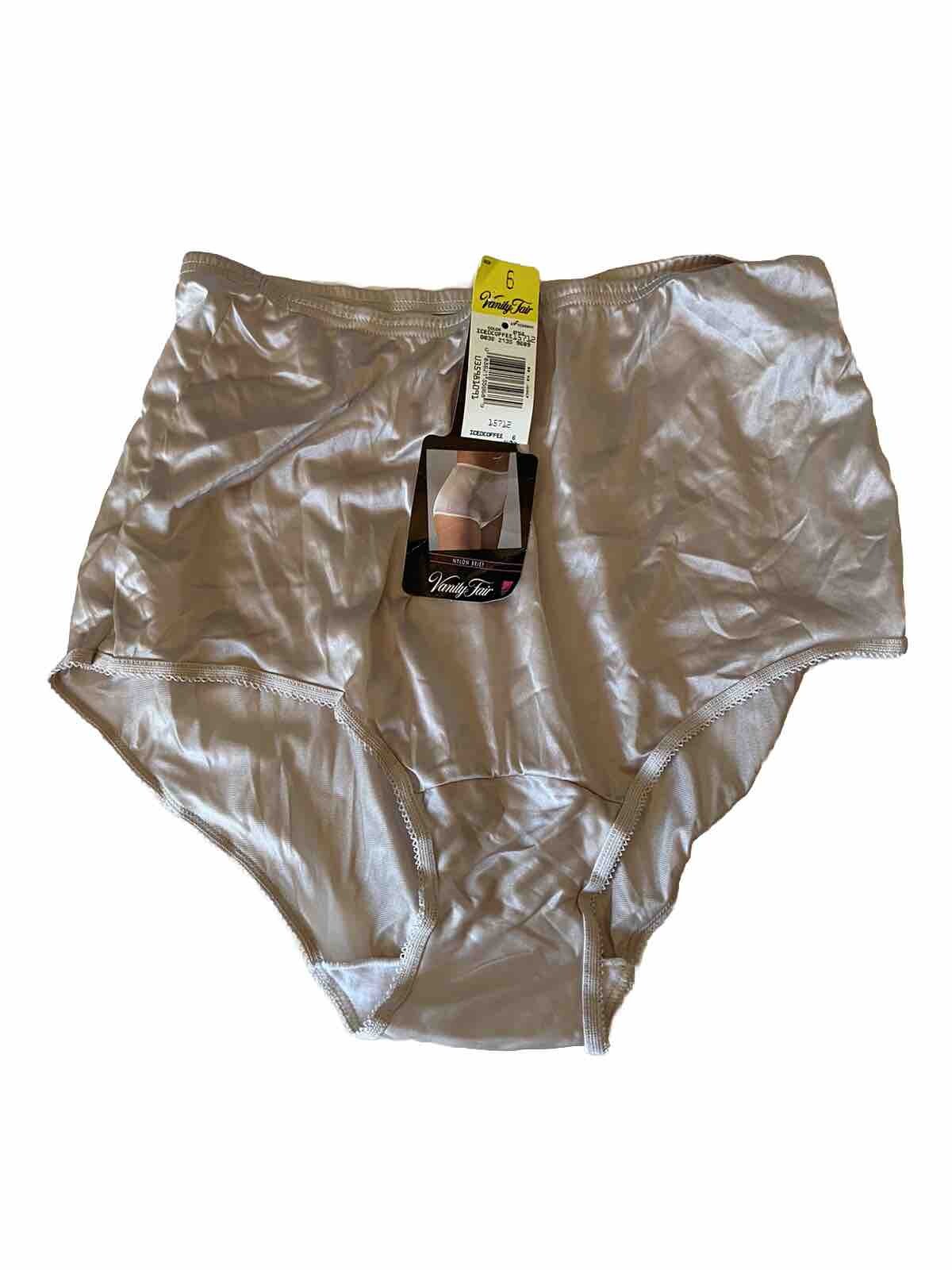 VTG Vanity Fair Panties 15712 Brief Granny Panty NWT 6 M Iced Coffee USA