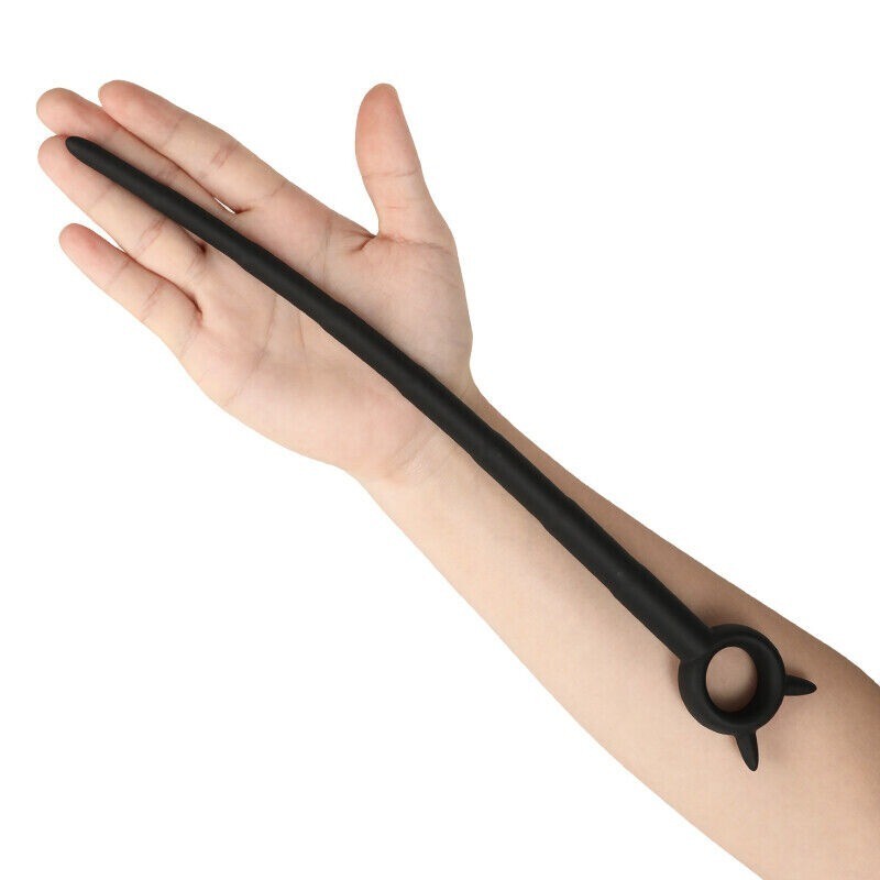 Long Male Silicone Sounding Plug Urethral Stretcher Dilator Enhancer Stretching