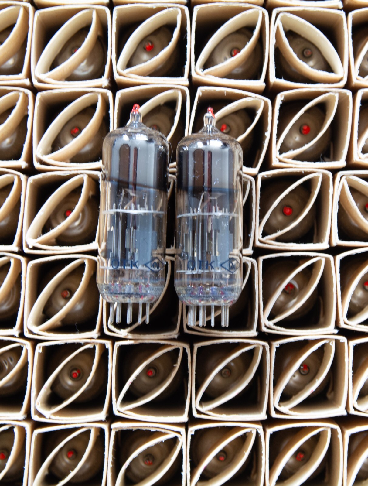 MATCHED PAIR 6N6P RED-TIP (6N6 / 6Н6П Ecc99/ E182cc) Double Triode