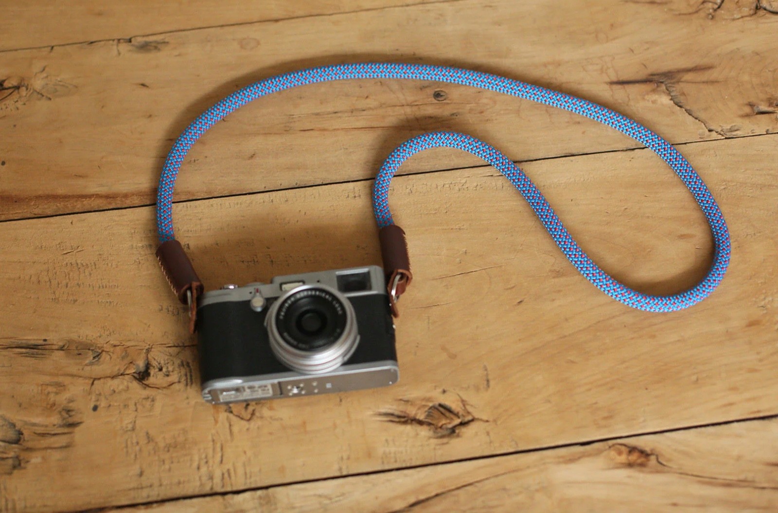 Blue & Red Handmade Rope Camera Strap