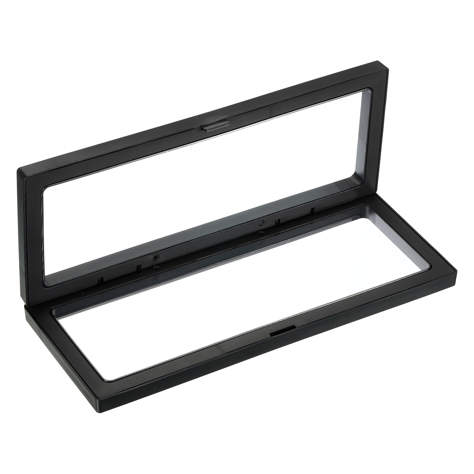 9" x 3.5" 3D Floating Display Case, with Base Stand, Black