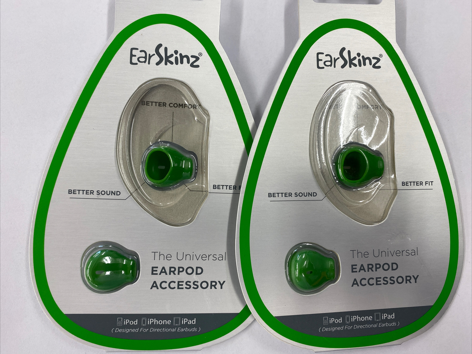 2 pair EarSkinz Ear Covers (ES2) Designed for Apple EarPods Ear Pod Wired