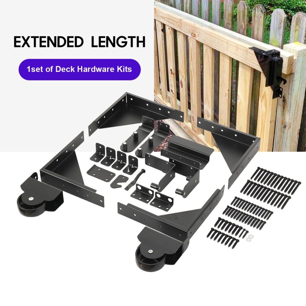 Deck Hardware Kit Sliding Gate Rust Resistant Powder Coated Steel Smooth Gate