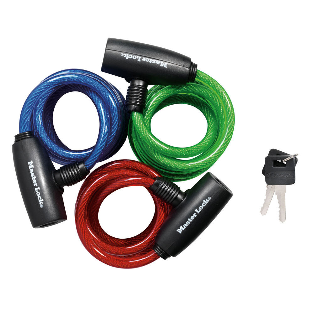 Master Lock Bike Cable Lock 5/16In X 6 Ft. Keyed Alike Key 3Pk