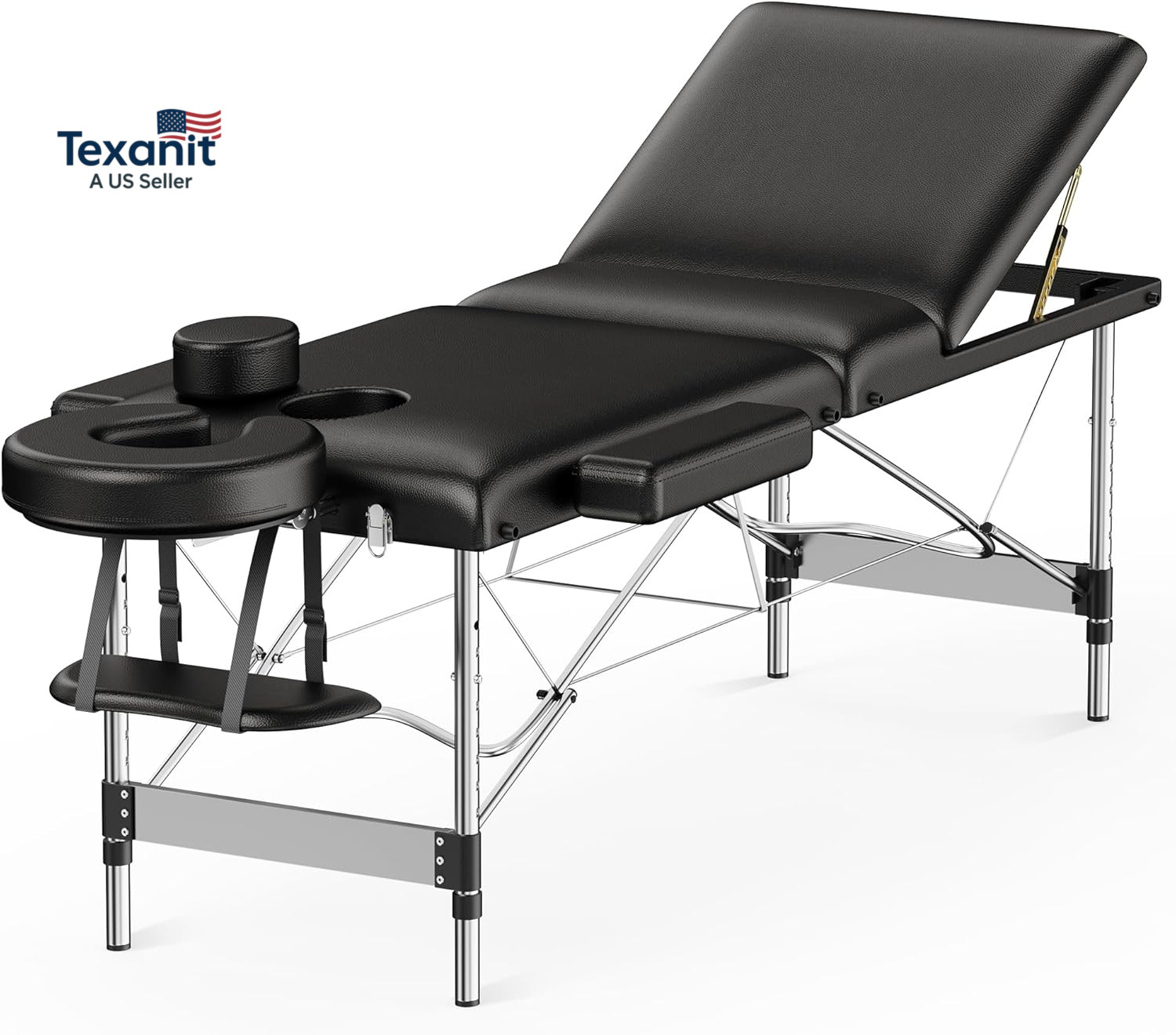 Massage Table Portable 84" Long 24" Wide Professional 3 Sections Reclining Massa
