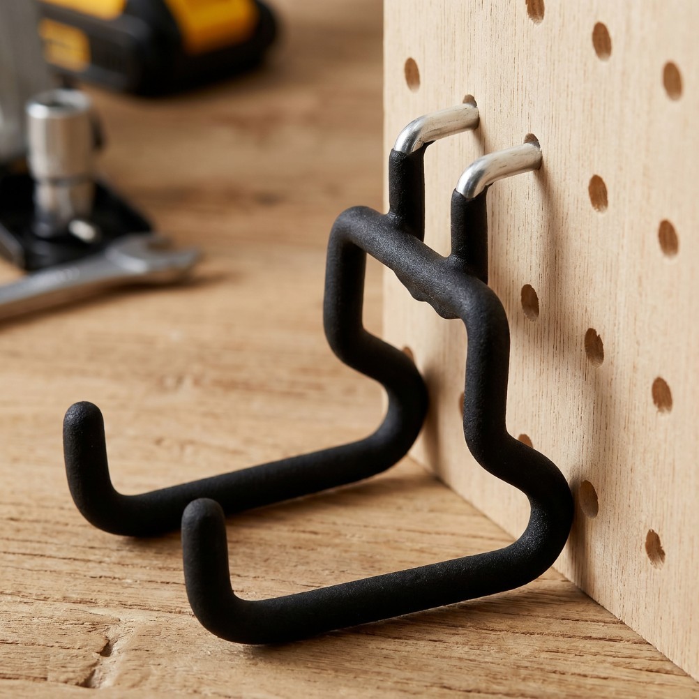 Durable Stainless Steel Pegboard Hanging Hooks for Home Workshop and Kitchen Use