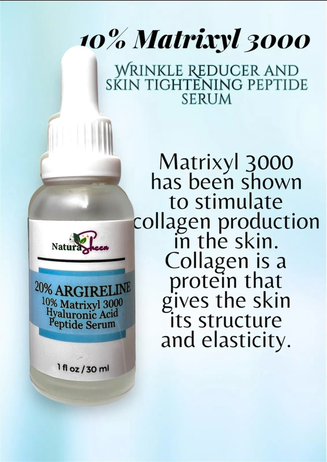 20% ARGIRELINE, 10% Mayrixyl 3000, 100% HYALURONIC ACID SKIN TIGHTENING SERUM