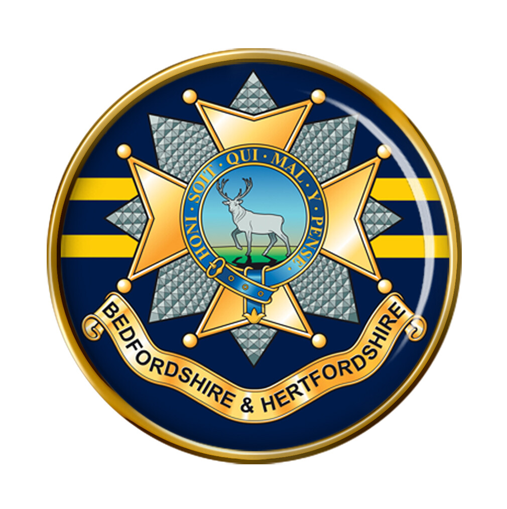 Bedfordshire and Hertfordshire Regiment, British Army Pin Badge