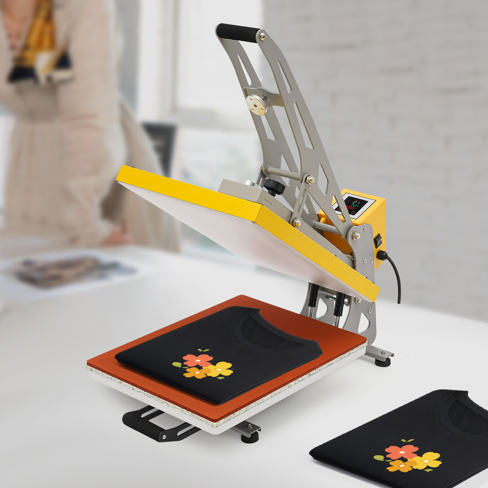 Clamshell Semi-Auto Open Heat Press Machine with Slide Out Function Heavy Duty