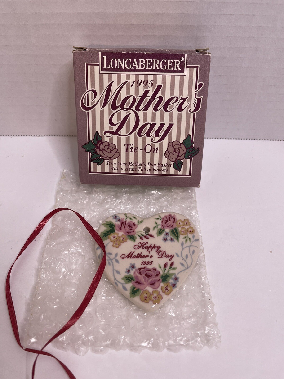 Longaberger Tie On:  1995 Mother’s Day #31470 EUC