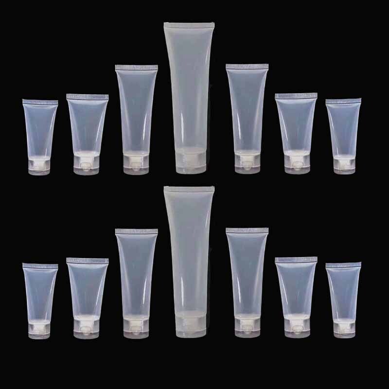 Plastic Cosmetic Soft Tubes Bottles With Flip Lids Empty Travel Sample Container