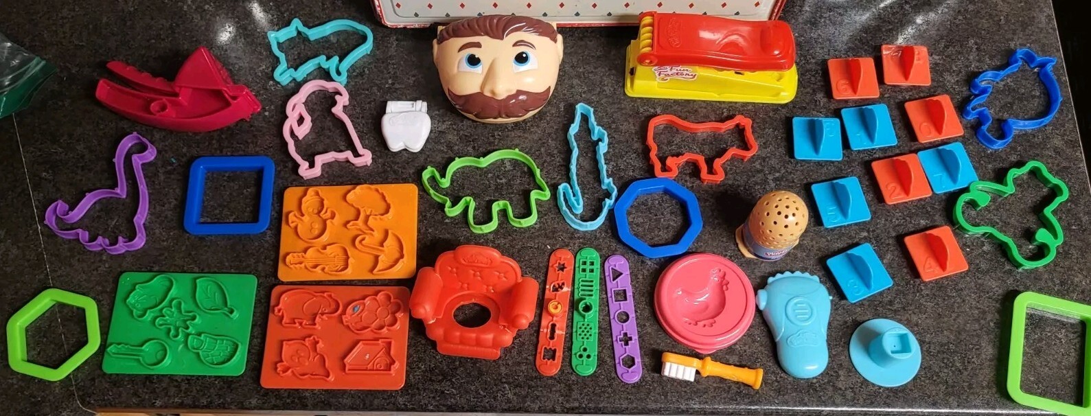 Playdoh Accessory Lot Of 38 Fun Factory Press Dentist Molds Cutters, Nice Mix