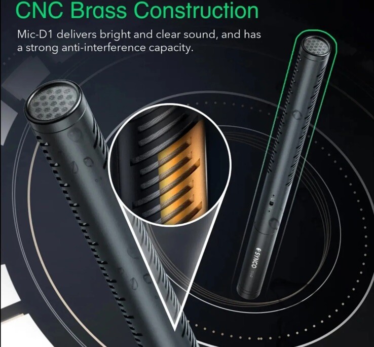 SYNCO MIC-D1 Hyper Cardioid Condenser Shotgun Broadcast Microphone For Camera