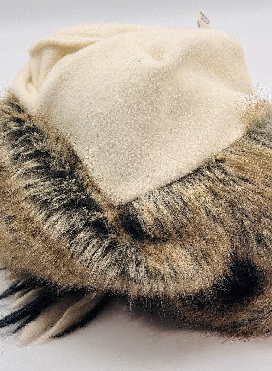 American Eagle Outfitters Trapper Hat Faux Fur Trim Fleece Cap Wool Knit Y2K VTG