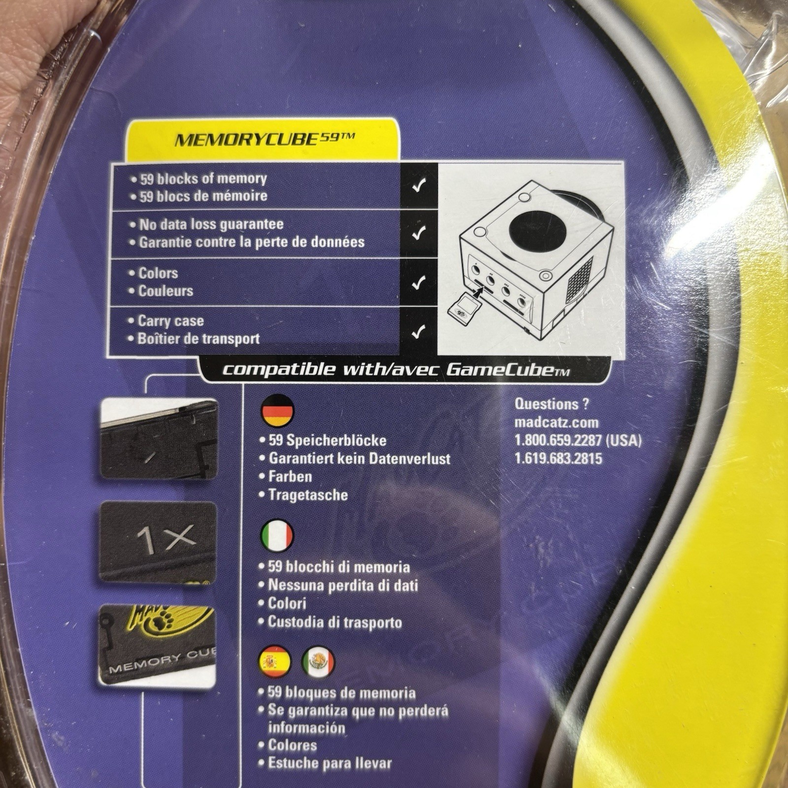 MadCatz GameCube Memory Cube 59 Memory Card 59 Blocks w/ Carry Case – Sealed NOS