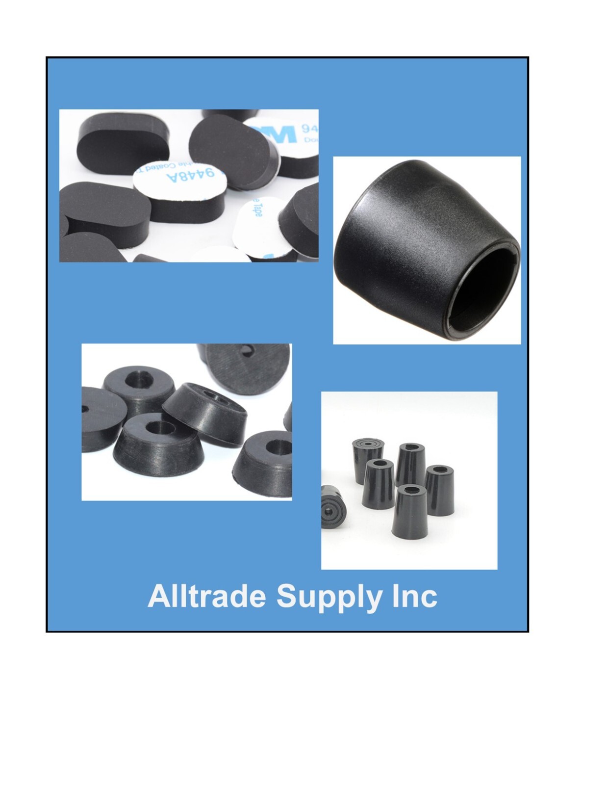 3/8” Rubber Hole Plugs 5/8" OD Compression Push In Stem Bumper 12 Per Pack