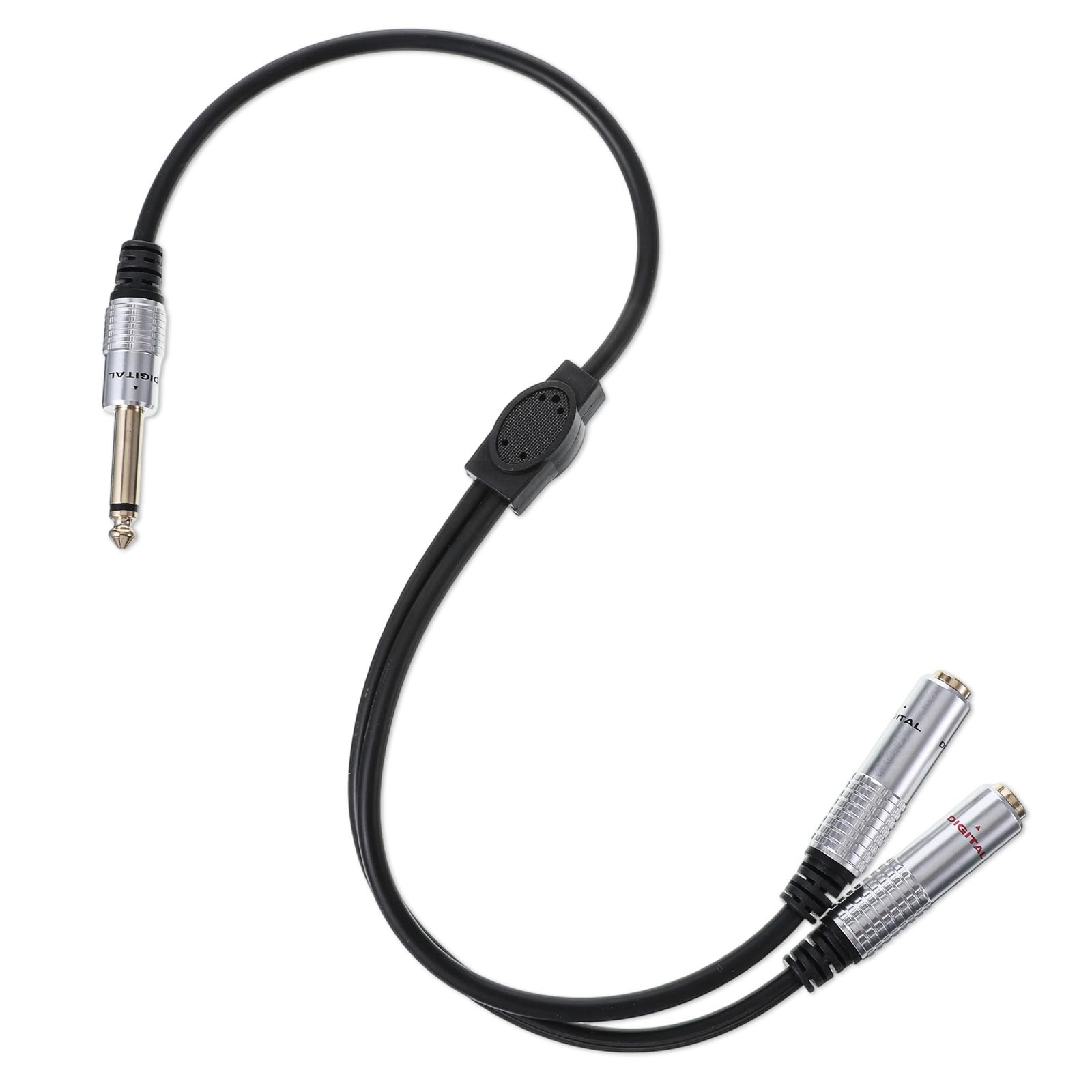 1/4 Inch Mono Y Splitter Cable - Dual Female Jack Adapter for Audio Systems