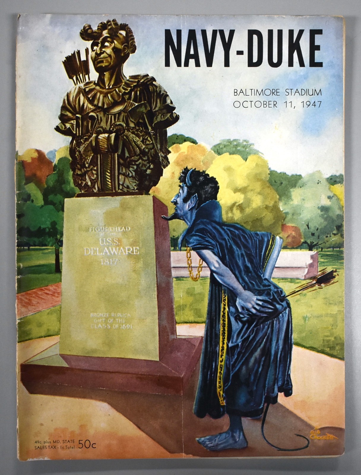 Navy vs Duke October 11th 1947 Official Game Program Baltimore Stadium