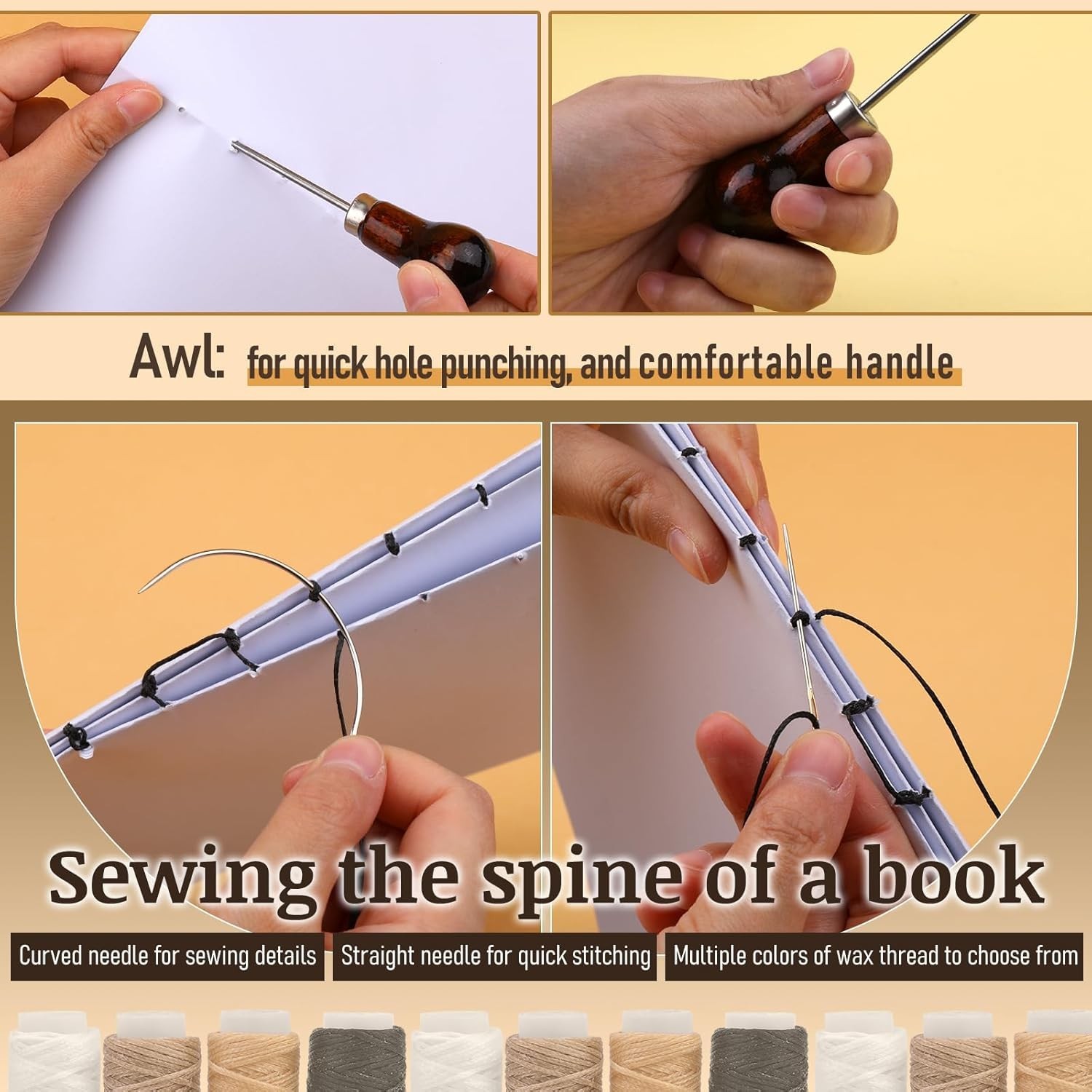 33 Pcs Bookbinding Kits 4 Pcs Bone Folder Paper Creaser Paper Folding Tool Book