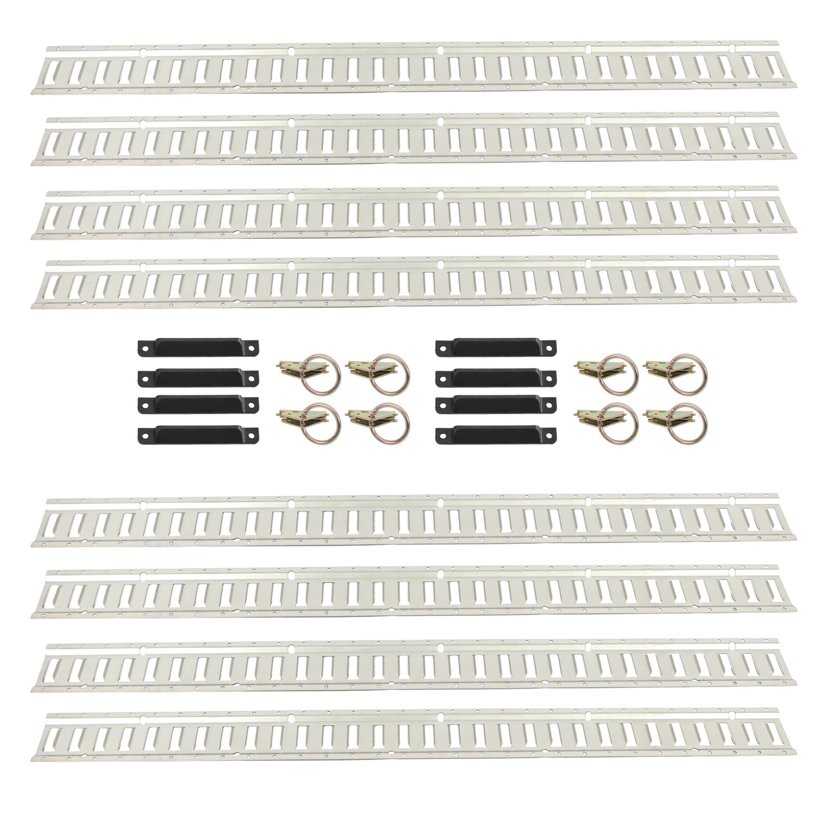 New 24PCS 5ft E Track Kit For Enclosed Cargo Trailers Secure Tie-Down Rails