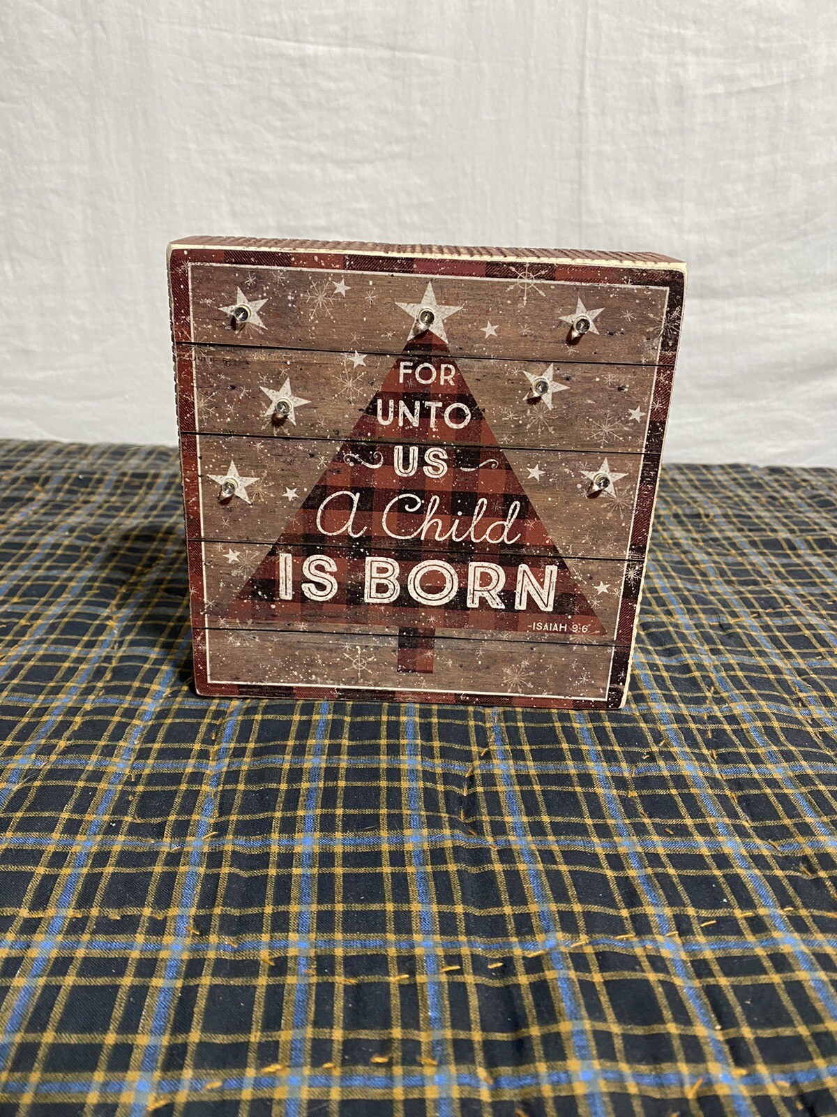 Pre-lit “Child is born” Christmas box
