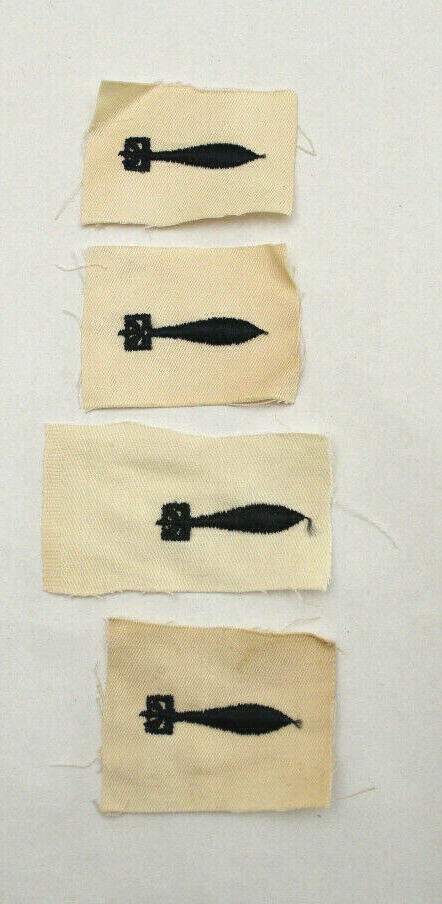 Lot of 4 Original US Navy White Torpedo Man Sleeve Rate Patches