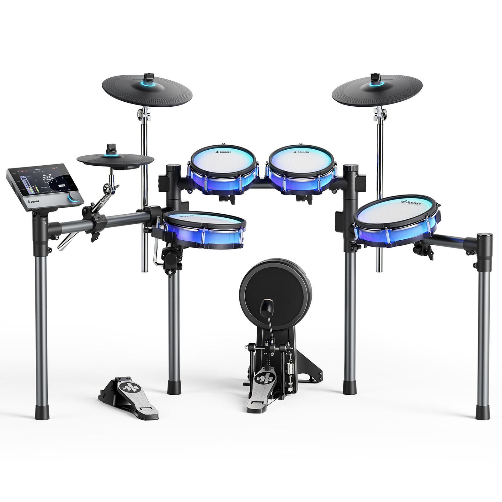 Donner BackBeat Electric Drum Kit with Touchscreen Customize Drum Pad RGB Colors