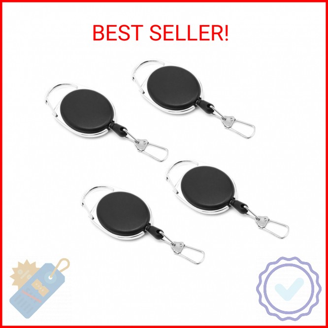 Fly Fishing Zinger Retractor with 360 Degree Rotation Buckle 4Pcs
