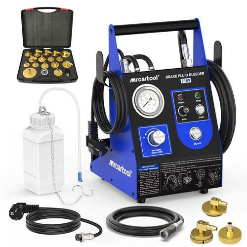 Electric Brake Bleeder Machine 0.7-2.5 Bar & 17Pcs Master Cylinder Bleeder Tool