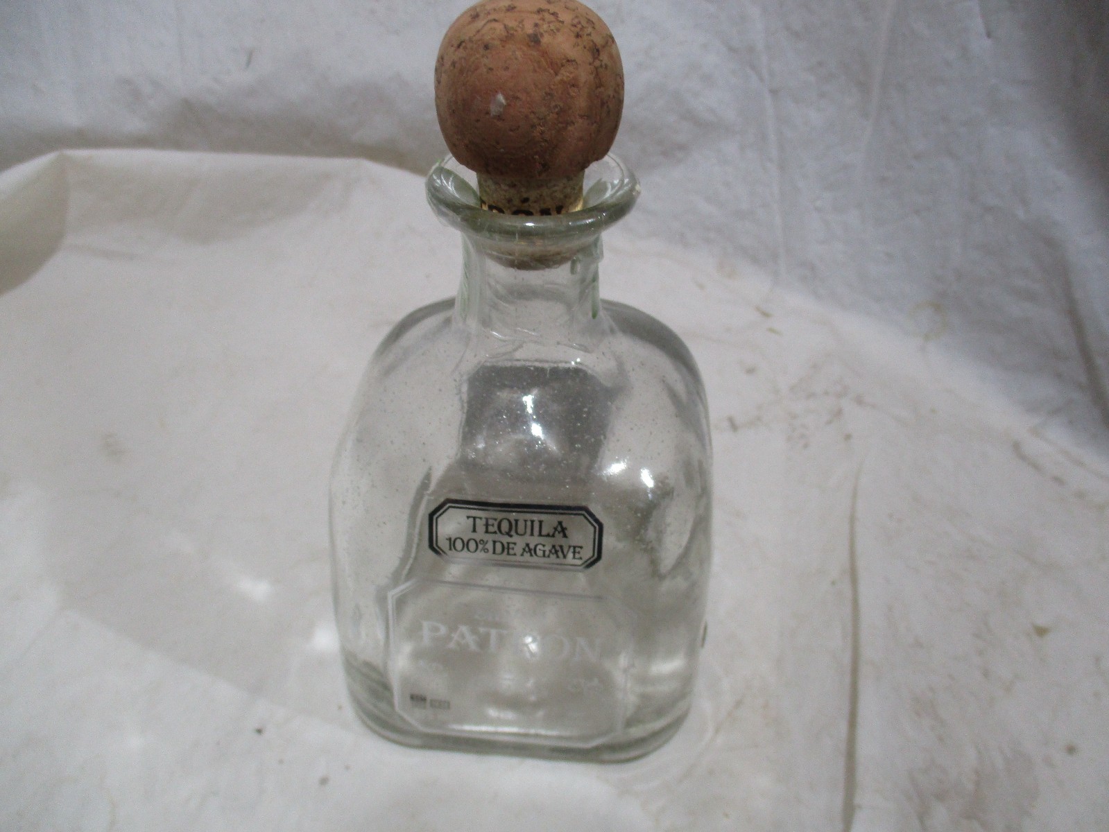 Patron Silver Empty Bottle, Cork, Hang Tag Certification   375ml