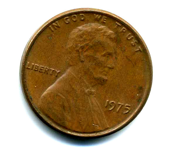 Lincoln MEMORIAL Cent 1975 P Average Circulated United States 1 Penny Coin #8077