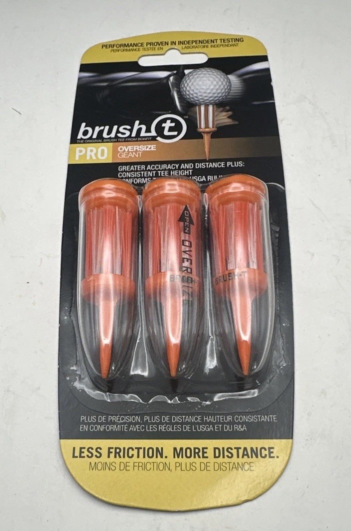 Brush-t Golf Tees Oversize - 1 pack of 3 brush tees - 2.4" Height