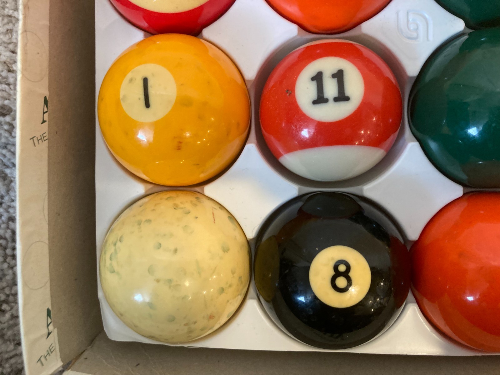 Vintage Aramith Belgian Billiard Pool Balls Standard 2.25" Full Set