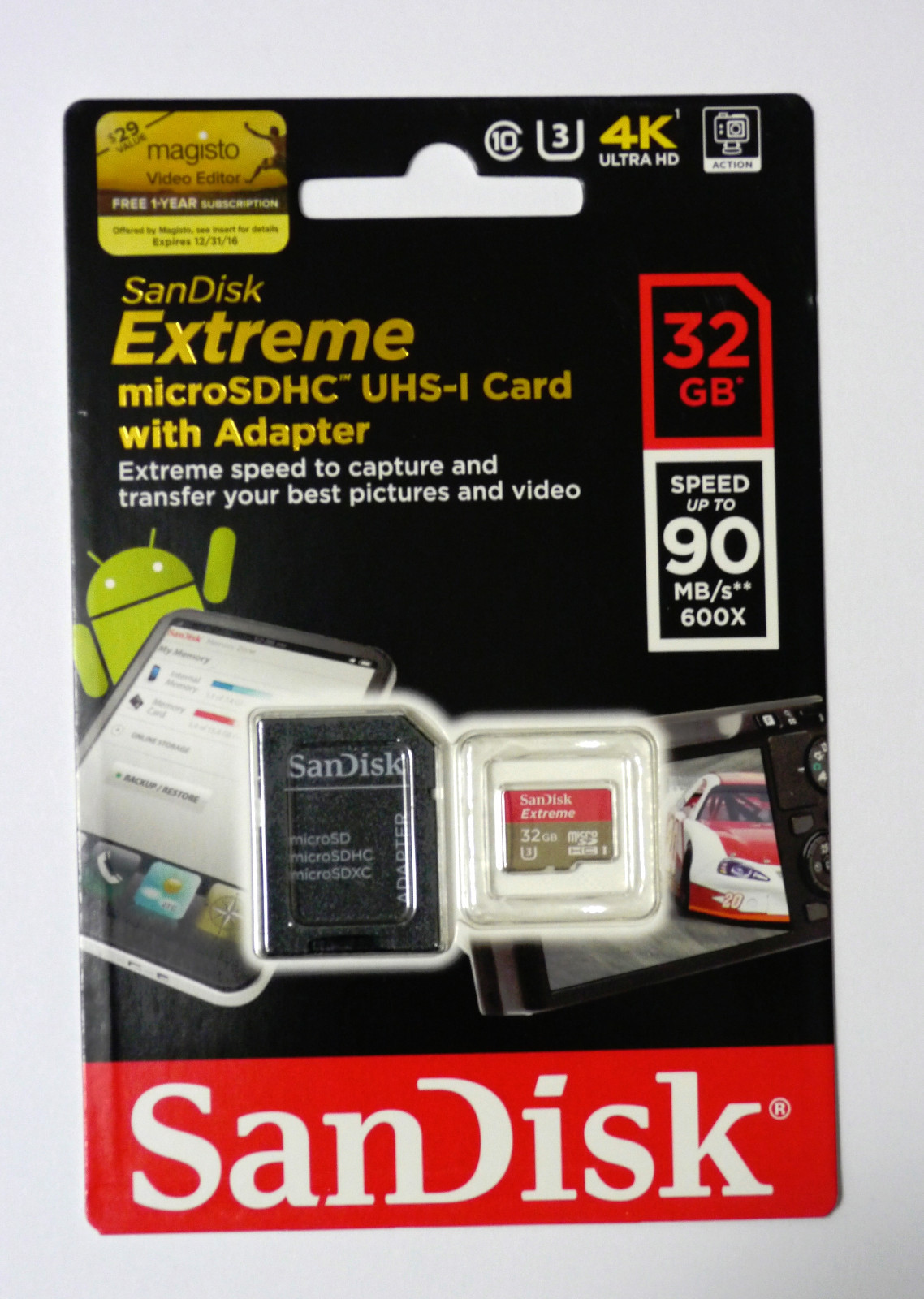 Sandisk 32G Micro Extreme YI 4K HD SD card for YI Technology 4K+ Action Camera