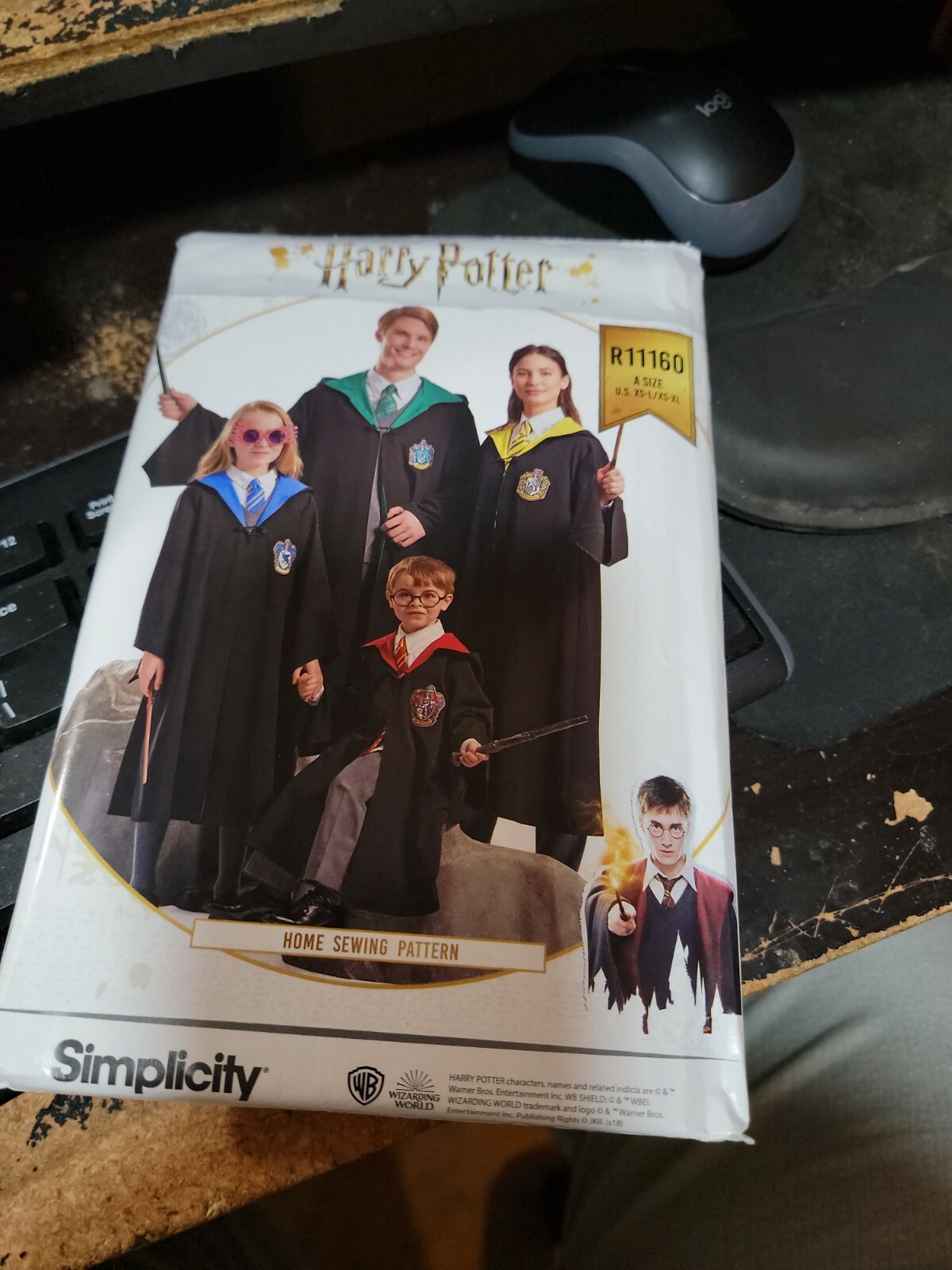 Simplicity Pattern R11160 8723 Harry Potter Robe Costume Misses Men Child XS-XL