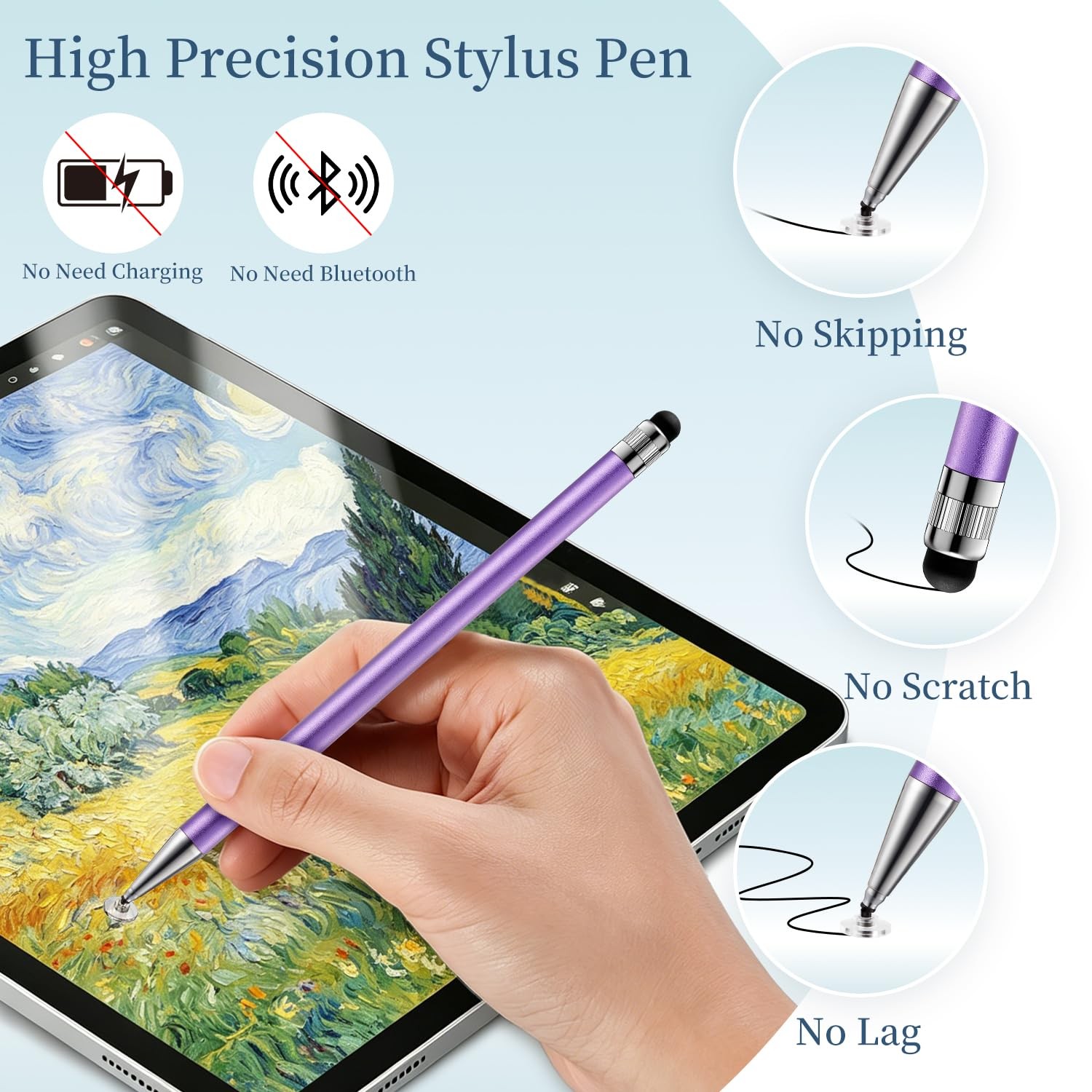 High Sensitivity 2-in-1 Touchscreen Precision Stylus Pen 3 Mix Color
