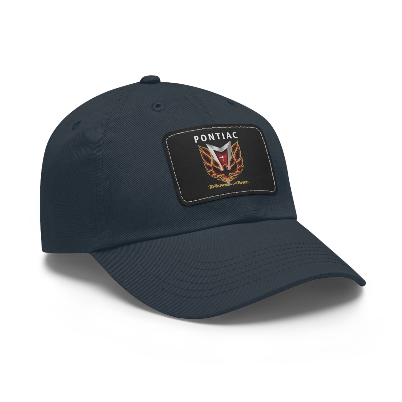 USA Pontiac Trans Am Firebird Logo Dad Hat - Leather Patch Dad Hat