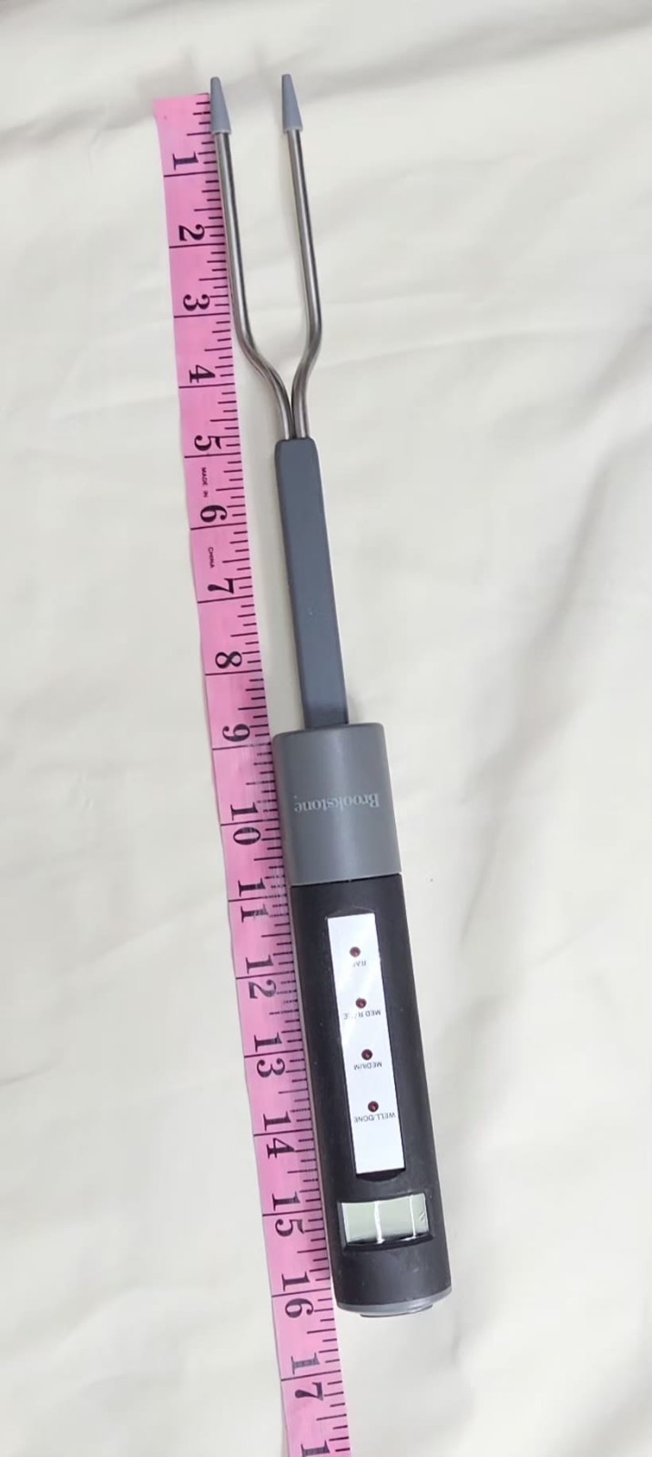 Brookstone Digital Grill Meat Thermometer Fork Backlit LCD Black