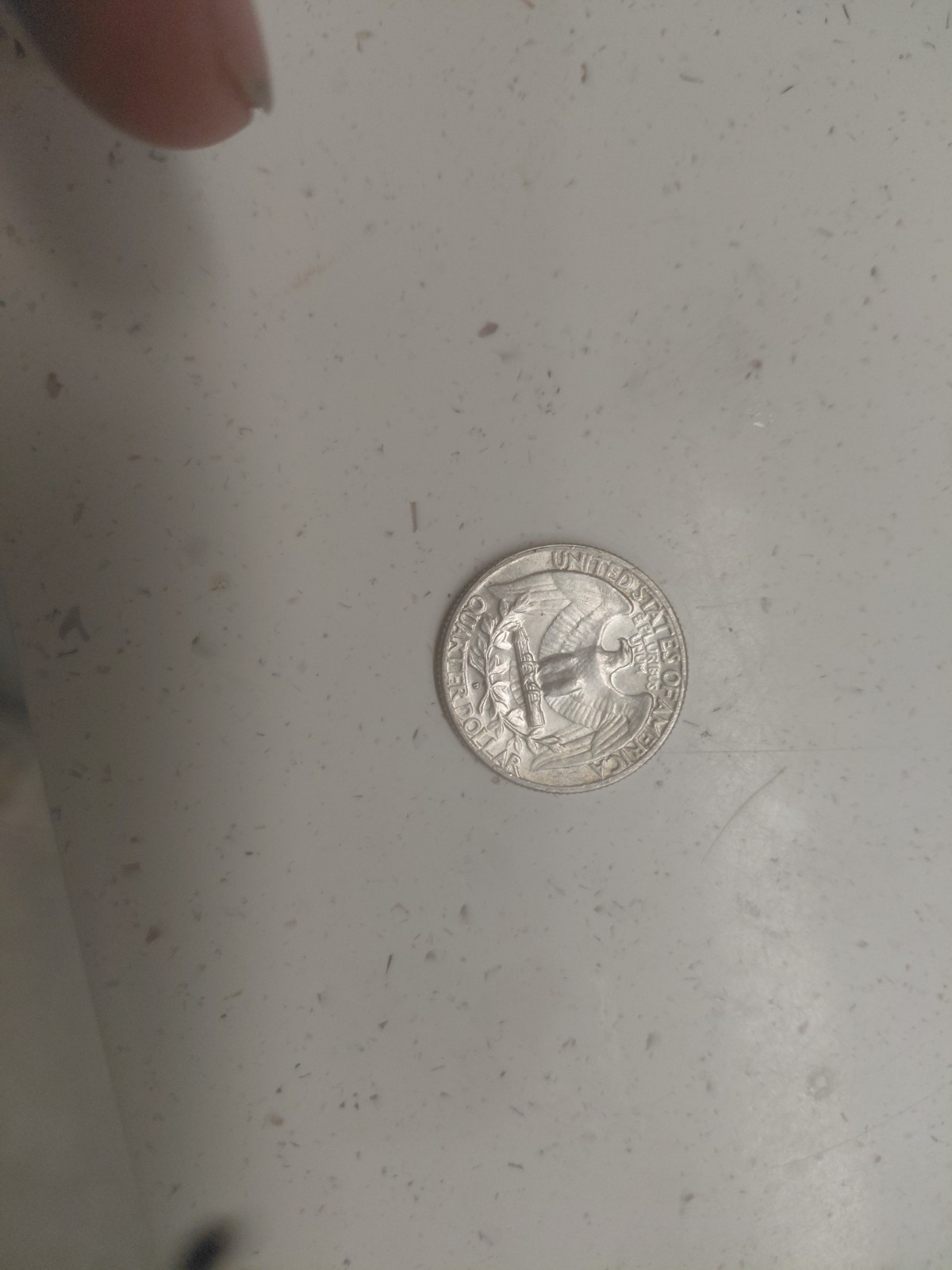 1964-D Washington Quarter Double Die Reverse 90% Silver.