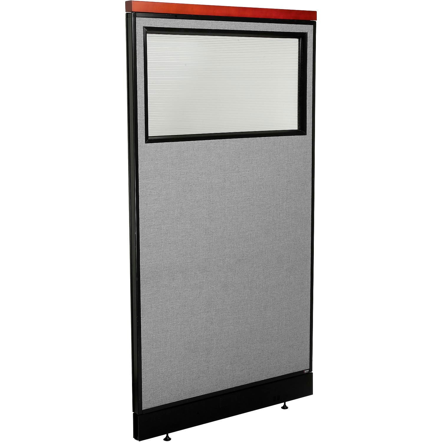 36-1/4"W x 65-1/2"H Deluxe Office Partition Panel with Partial Window  Raceway