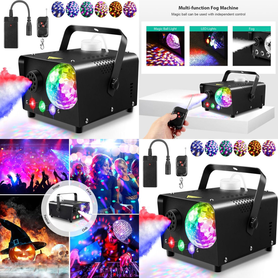 Maquina De Niebla Humo Profesional Luces LED Con Control Remoto Para Fiestas NEW