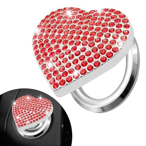 Bling Car Engine Start Button Cover, Car Start Button Cover, Sparkly Red