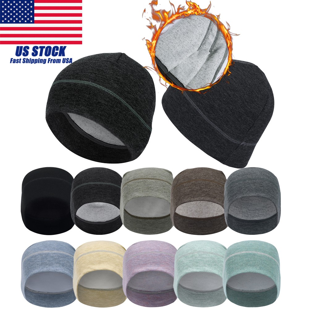 Winter Thermal Fleece Lined Beanie Hat for Men and Women Winter Ski Knitted Cap
