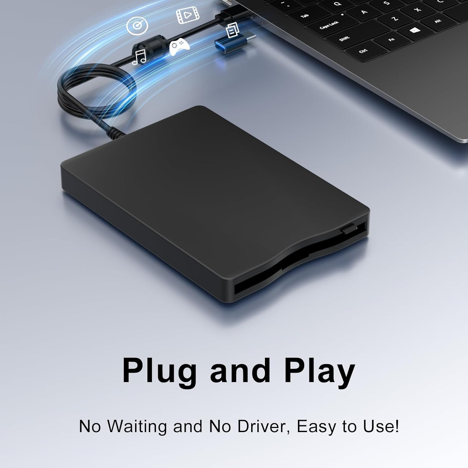 Yaeonku Floppy Disk Reader,External Floppy Drive, 3.5" USB &Type C Floppy Disk R