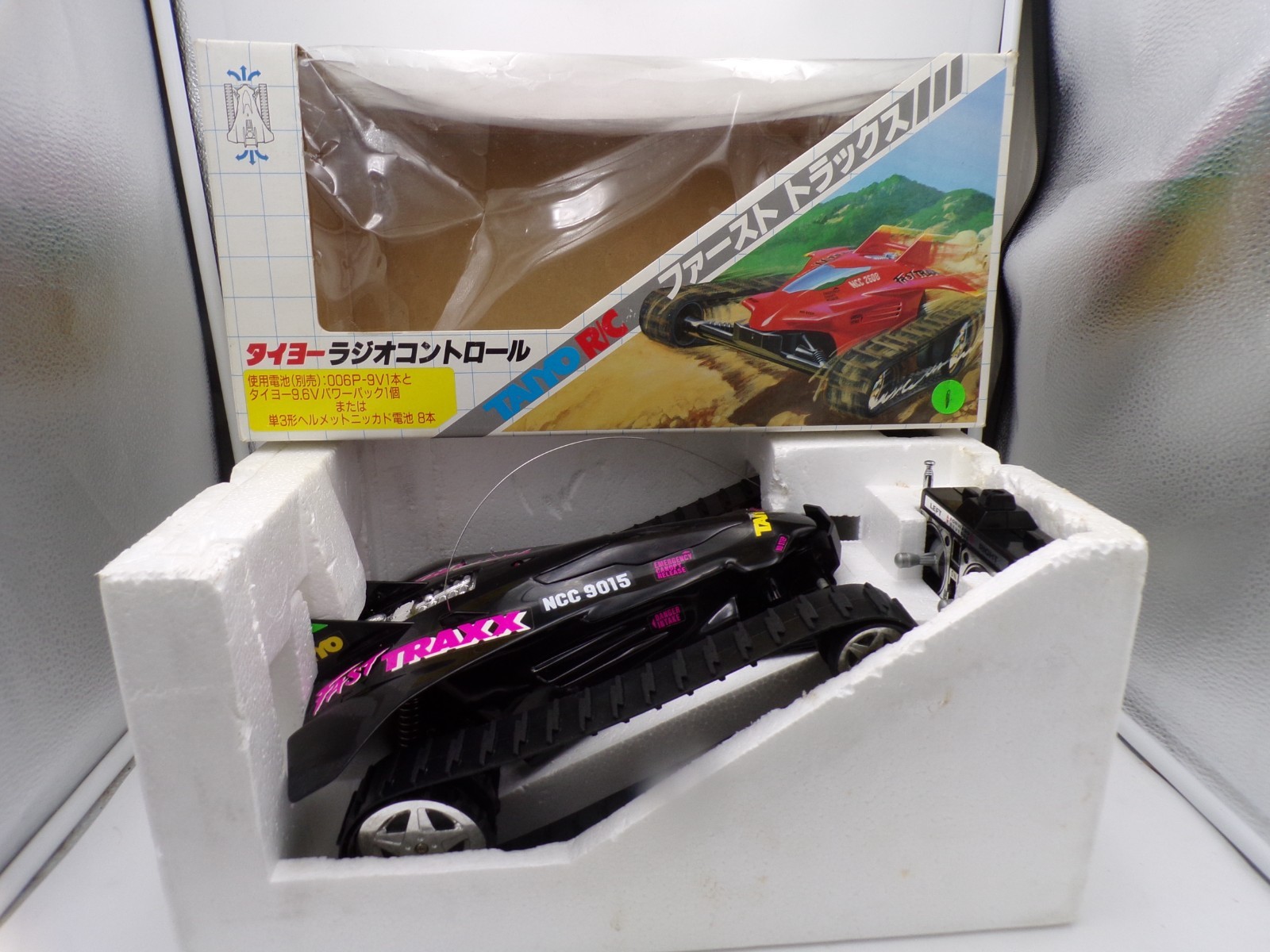 RARE! 1990 Taiyo Japan Radio Control 40MHZ Fast Traxx 9.6v Black w/Box Tyco 1