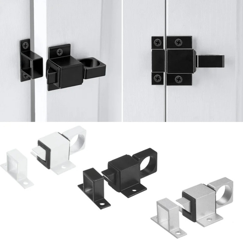 Automatic Self-Closing Slide Door Latch Spring Lock for Window Gate Cabinet