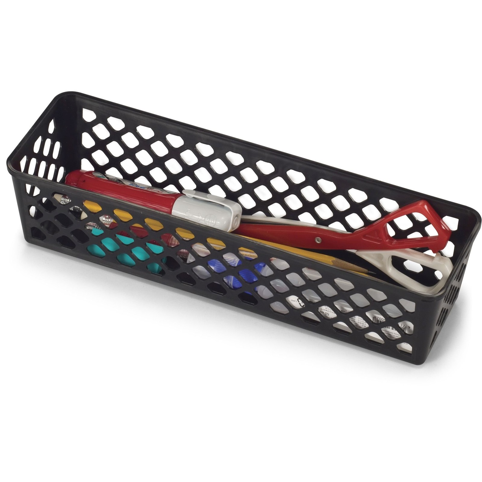 3 Pack Recycled Supply Basket Plastic 10.13x3.06x2.38 Inch Desktop Organizer