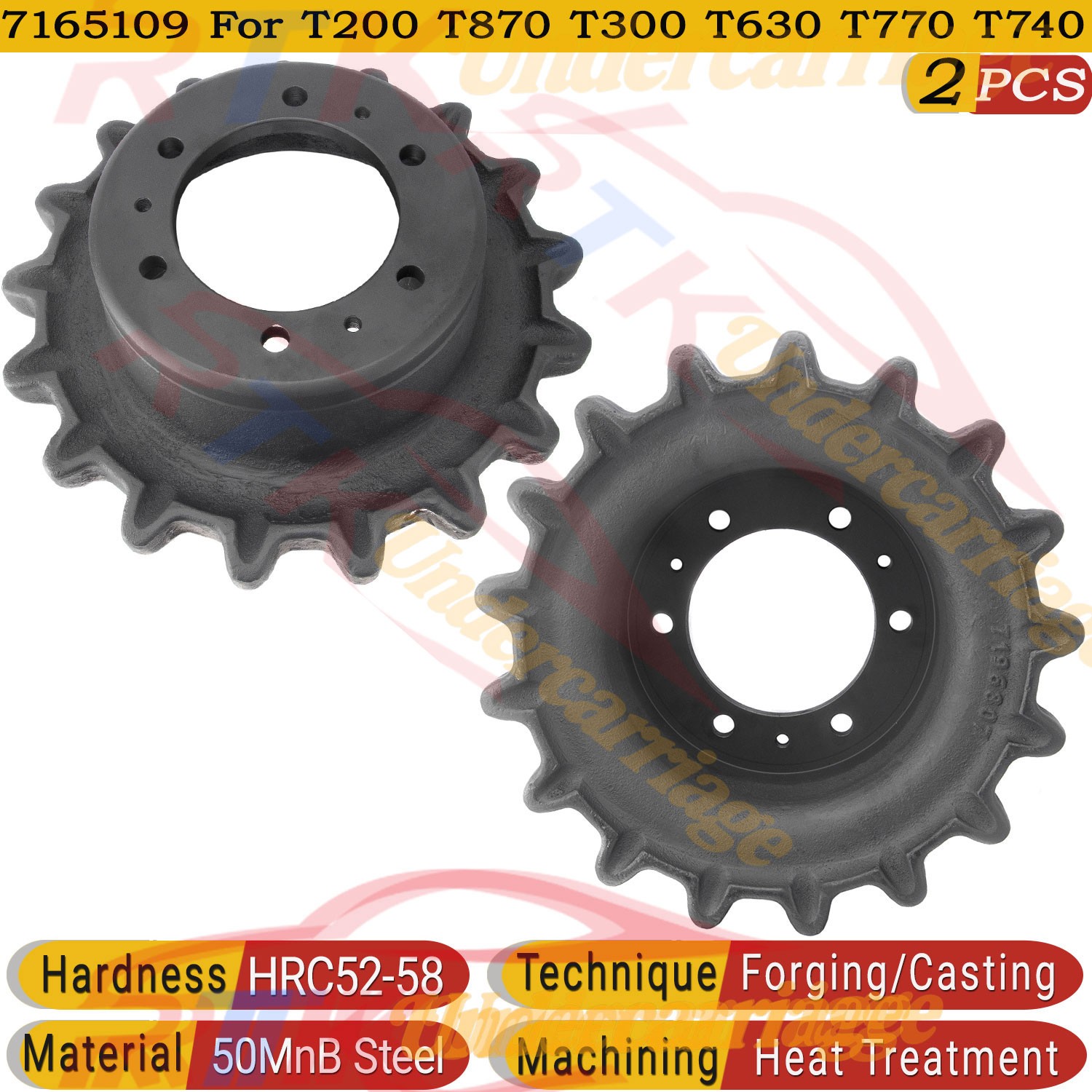 2PCS Drive Sprocket 17 Tooth For Bobcat T200 T870 T300 T630 T650 T770